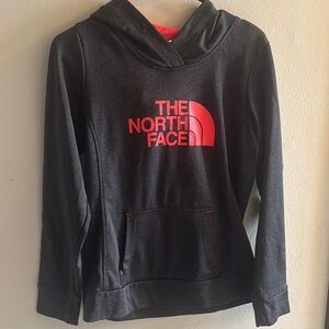 The North Face Black Hoodie with Red Logo